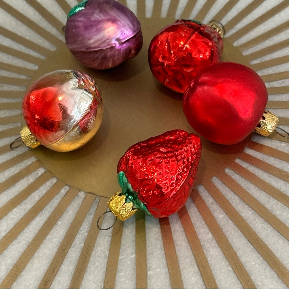 Vintage Glass Fruit Ornaments Lot Of 14